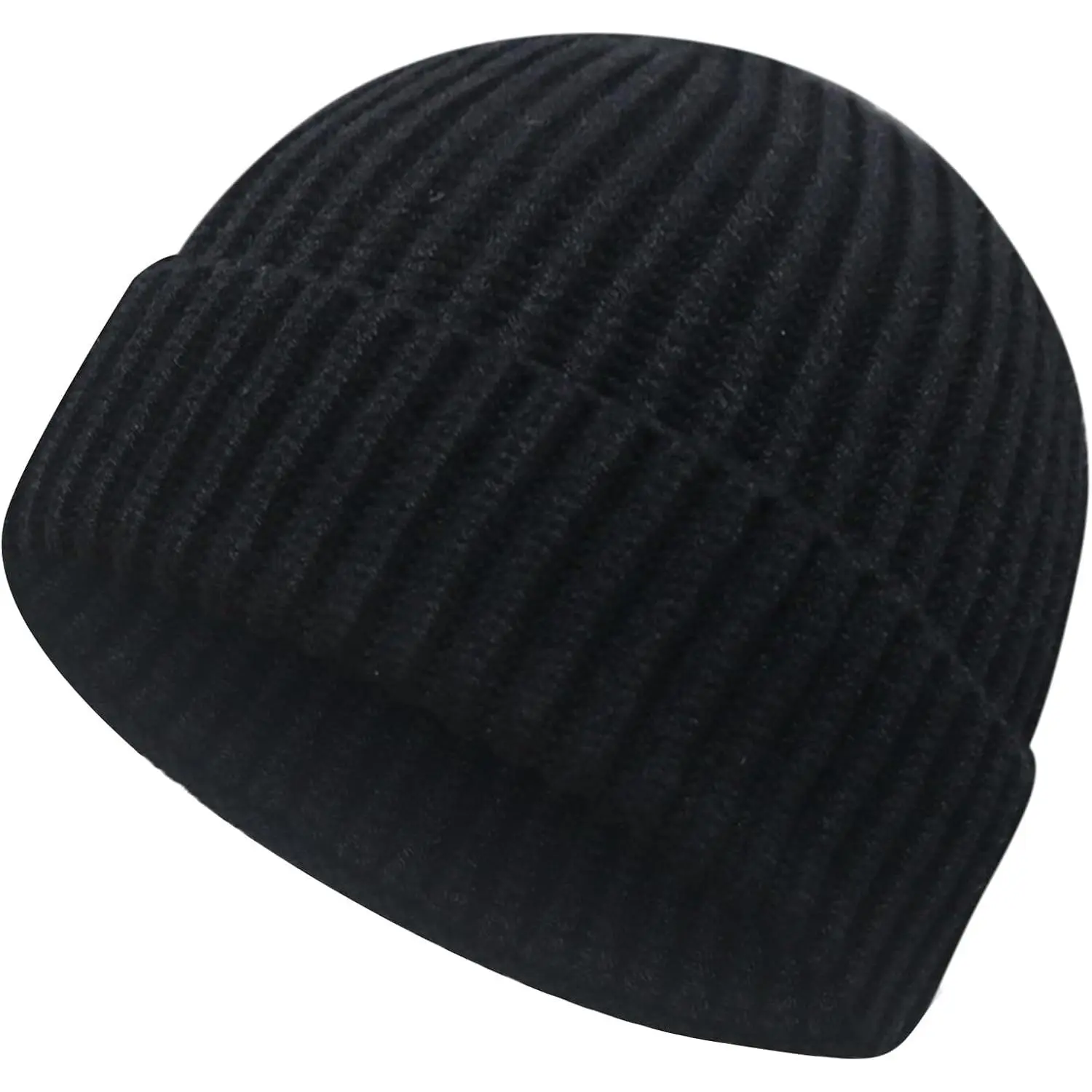 Wool Fisherman Beanies for Men Women Short Cuff Knit Beanie Winter Warm Hats Trawler Hat Stylish Watch Cap
