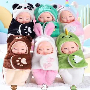 6pcs Mini Plush Sleep Dolls Set, Cute Dolls, Reversible Pajamas, Birthday Gift for Boys and Girls, Party Toy, Suitable for Ages 3+, Sleeping Doll