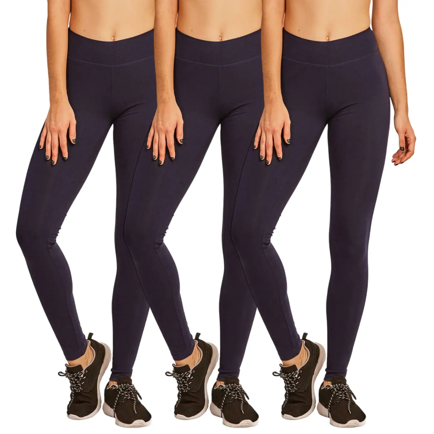 3 Pack Women's Premium Cotton Leggings Full Length High Wide Waistband S-3XL Waisted Ankle No See-Through Workout Yoga Pants Tummy Control weekend wear refined trending now spring summer