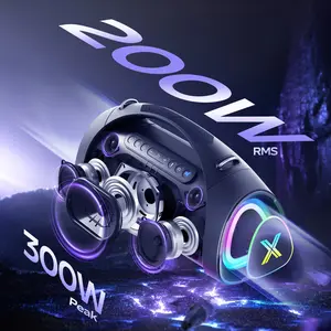 YEAHBOX Sonic Boom Max K Audio Bluetooth Speaker - 200W RMS/300W Peak, TriFonic Pro True 3-Way HiFi, PulseBass X Oval Woofer, Dual Wireless Mics + Remote Reverb, Smart App EQ