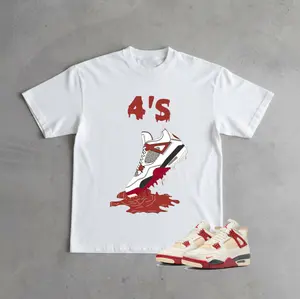 Tee Shirt Matching AJ 4 Nigel Brick After Brick Match Sneaker Shoe Dripping 4s