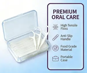 Boxed dental floss sticks,water flosser，50 sticks per bag. Smooth and tough, deep cleaning between teeth, disposable hygiene, portable and practical for travel.2 boxes per order