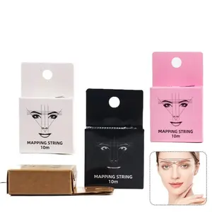 Permanent Eyebrow Mapping Thread Box Set with Ink Lines and Ruler for Precise Skincare Hair Care Korean Serum Application
