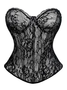 Women's Floral Lace Shapewear Tube Top, Bustier Corset Tops, Fashionable Strapless Shaper, Shapewear Tops for Women