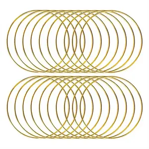 20pcs 4in Metal Dream Catcher Rings - Hanging Decoration Ornaments, Wreath-Macrame Creation Hoops for DIY Crafts, Wedding Floral Decor & Cotton Craft Projects (US)