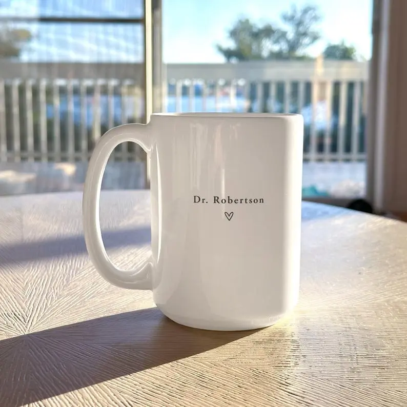 [Sale Up To 50%] Custom Name Doctor Mug Personalized PHD Graduation Gift Med School Grad Present Doctorate Mug New DR Mug White Coat Ceremony Gifts For Her, 11oz & 15oz ceramic mug
