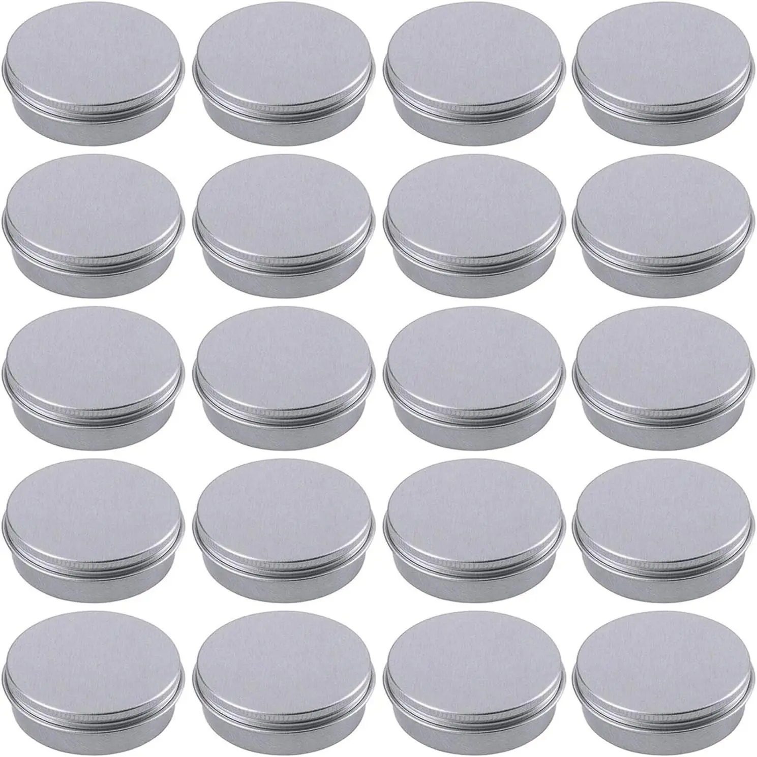 0.5 Ounce Aluminum Tin Jar Refillable Containers 15 ml Aluminum Screw Lid Round Tin Container Bottle for Cosmetic,Lip Balm, Cream, 24 Pack Candle Canister Organiser