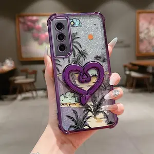 1 Piece S21 5GPhone Cases Beautiful sunset With bracket Pattern Comfortable feel Case Suitable For Galaxy S21 5G With Shockproof Features Suitable For Casual