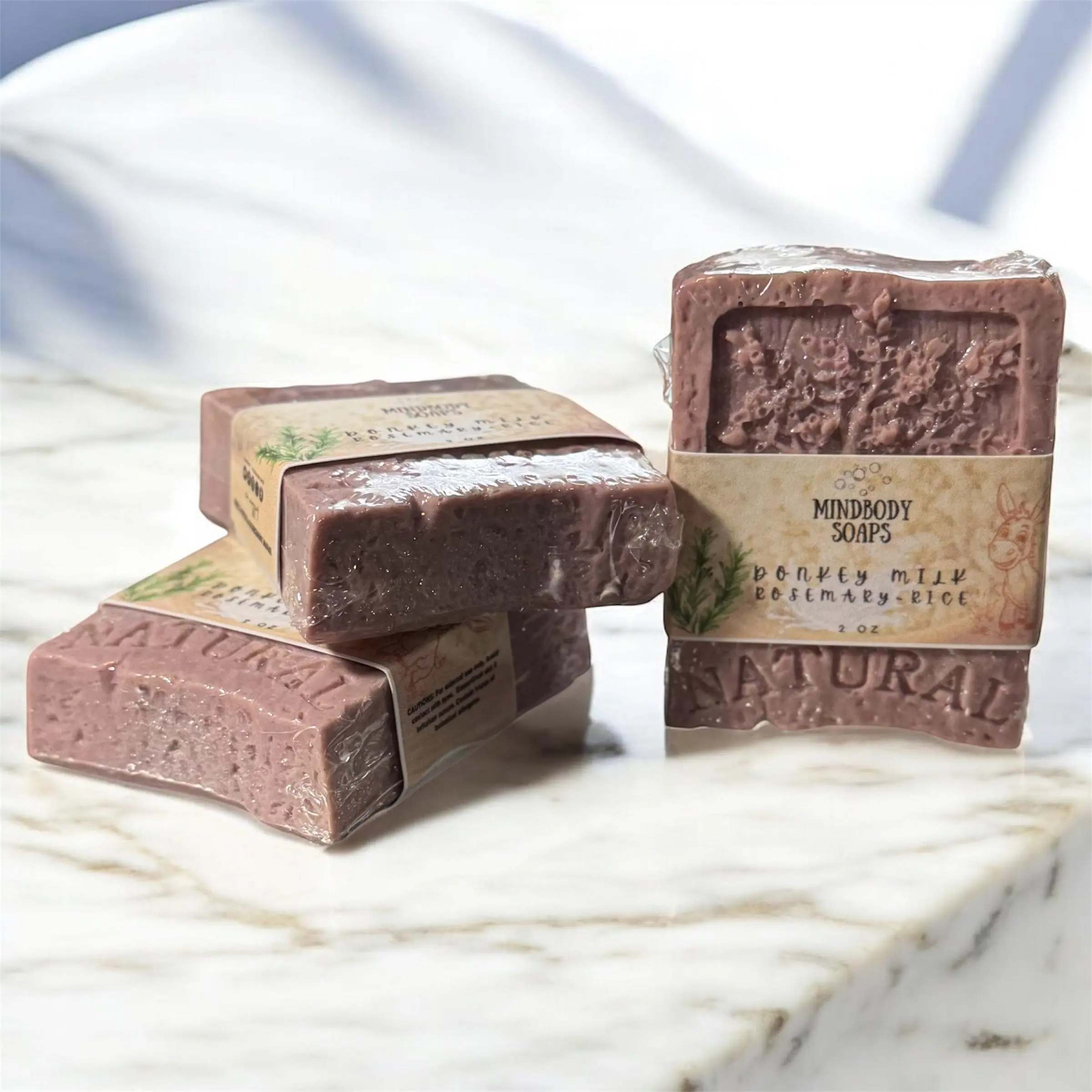 Donkey Milk Soap Bar with Rosemary & Rice Powder 2 oz - Soft, Creamy, Sensitive Skin Friendly, Mood Lifting Ritual Soap. Limited stock!!! Gentle Cleansing Soap Moisturizing Body Wash