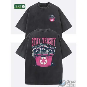 230G washed T-shirt, fashionable front and back design, high-quality batik cotton, machine washable, unisex style, with a certain thickness suitable for summer, outdoor casual wear, holiday gift