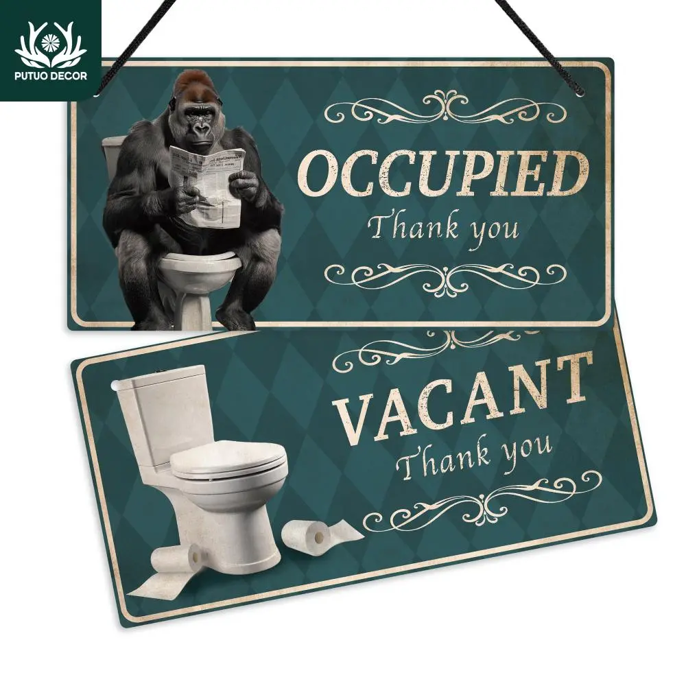 Occupied Thank You Vacant Thank You Sign, 1 Count Double-sided Plaque Sign, Hanging Plaque for Home Farmhouse Toilet Washroom Bathroom