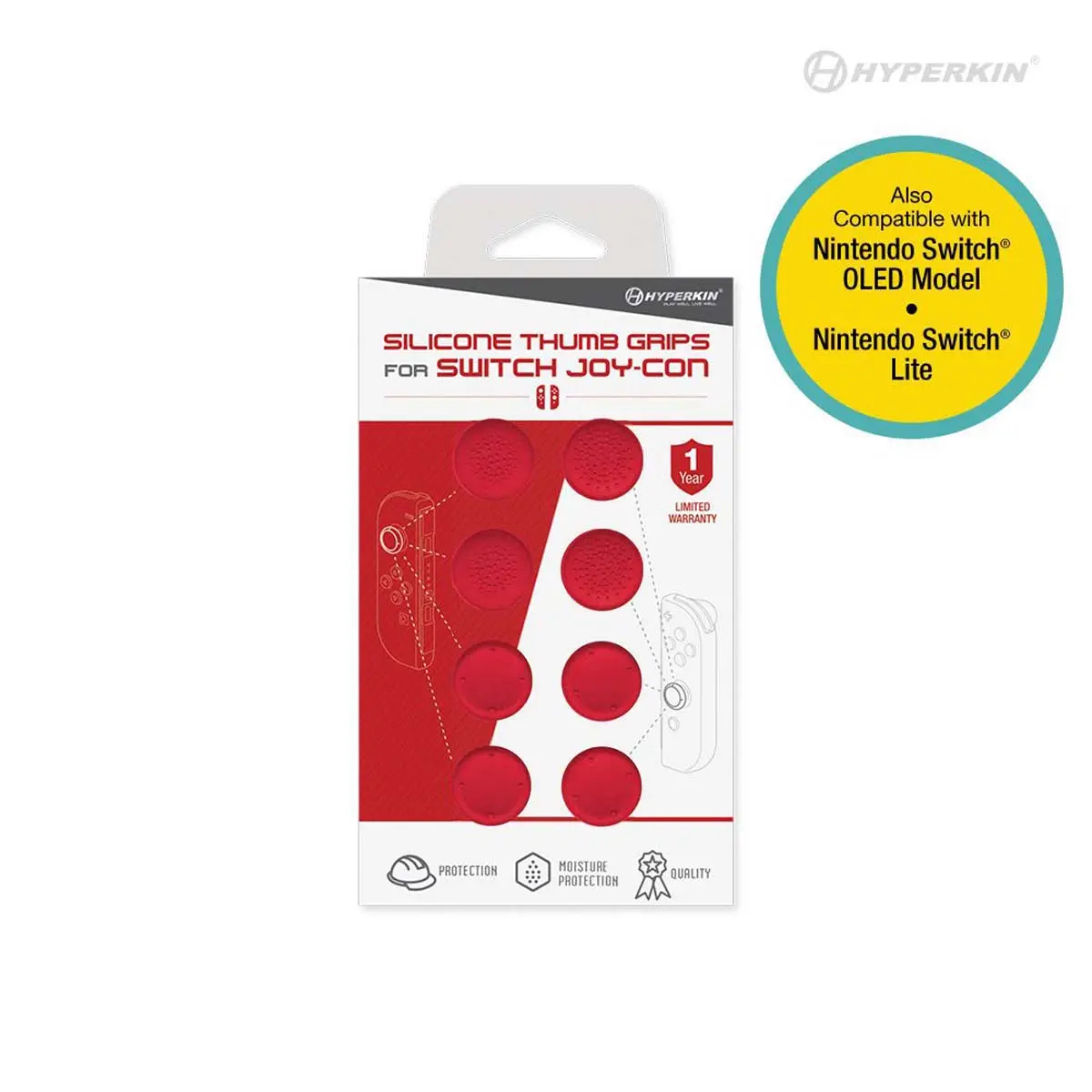 Hyperkin Silicone Thumb Grips for Joy-Con (8-Pack)
