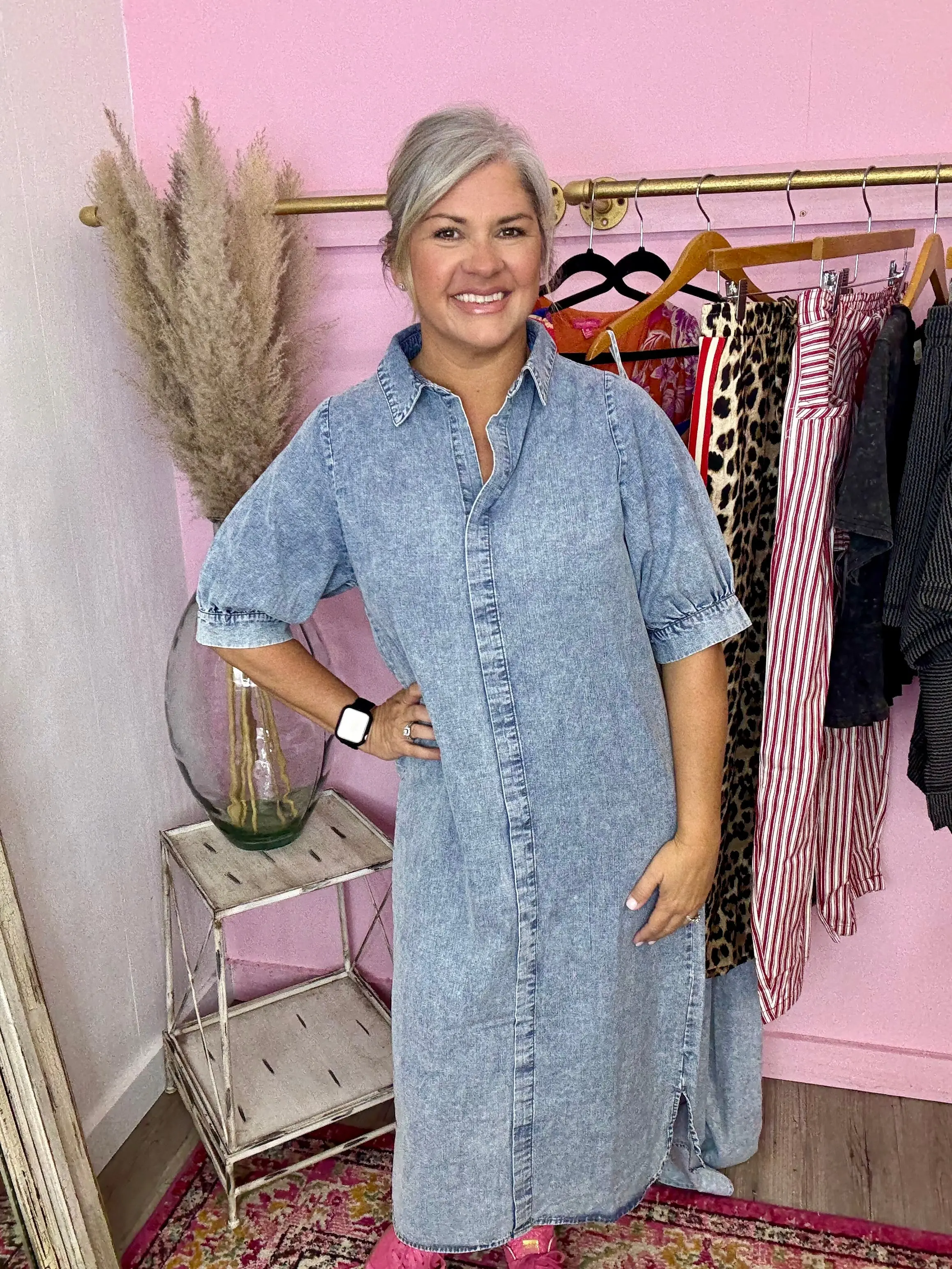 Chambray Midi Dress