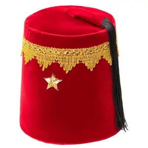 Red Tarboosh Hat | Classic Turkish Style Hat with Tassel & Gold Accents for Adults & Kids – Role Play, Cosplay, Cultural, Theatrical & Party Costume Accessory