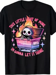 Funny Groovy This Little Light Of Mine Lil Dumpster T-Shirt - Retro Graphic Unisex Tee for Men & Women, 100% Cotton Breathable Summer Shirt with Dumpster Art, Casual Crew Neck Top for Parties, Outfits & Casual Attire