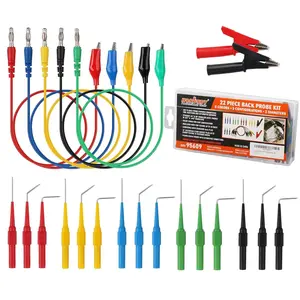 22PCS Back Probe Pin Kit, Testing Probes with 5 Colors Wires for Multimeter, Circuit Diagnosis & Automotive Testing