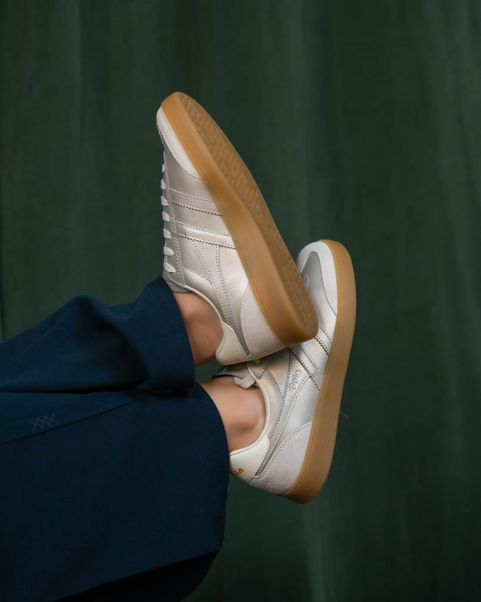 Gola Women's Viper Metallic Sneakers - Champagne Upper with Gum Sole for Versatile Casual Wear