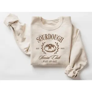 [Sale off up to 50%] Sourdough Social Club sweatshirt, Sourdough hoodie, wake and bread sweatshirt, Breadmaker Sourdough sweatshirt,dough mom sweat,Funny Bakery