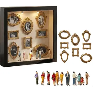 DIY Mini Museum Silhouette Box – Celebrate Your Unique Memories in Style, Shadow Box Frame Kit, Custom Photo Display Frame Set with Miniature Figurines, Personalized Unique Memory Decor 01