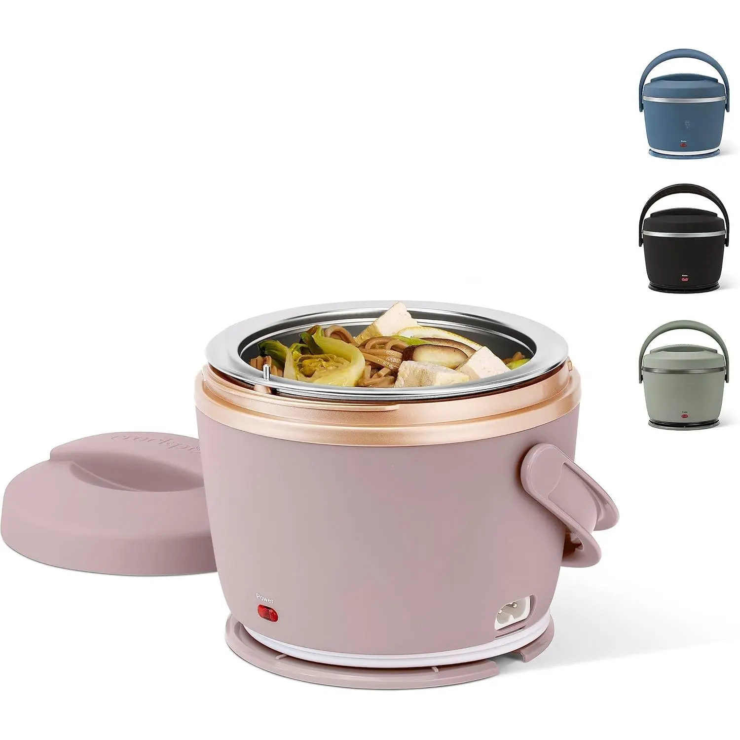 Crock-Pot 20-Ounce Electric Lunch Box, Portable Food Warmer, Blush Pink |   Perfect for Travel, Car, On-the-Go |   Spill-Free, Dishwasher-Safe
