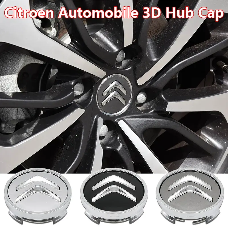 Citroën Wheel HUB Cover Stickers, Durable Anti-Scratch Protective Caps, Universal Fit for Multiple Models, Enhance Car Stylish Look