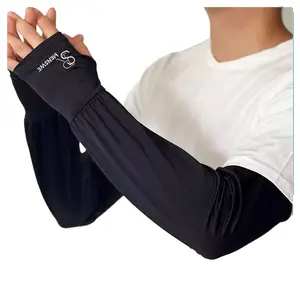 Ice Silk Extra Long & Wide Arm Sleeves for Men Women – Plus Size Sun Protection UV Sleeves, Breathable Cooling Arm Covers for Outdoor Sports, Driving, Running