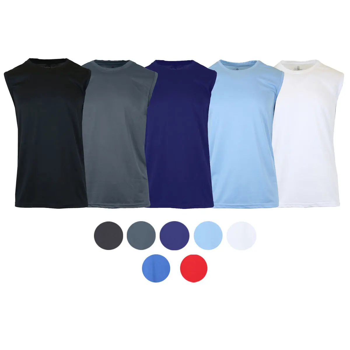 5 Pack Men's Moisture-Wicking Wrinkle Free Performance Muscle Tee, must have item, essential piece, everyday wear, trendy style, wardrobe staple, wardrobe essential, must have piece, everyday favorite
