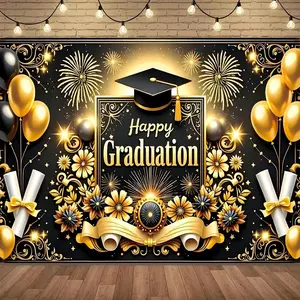 Graduation Party Backdrop, 1 Count Graduation Party Banner, Photo Props Background Cloth, Graduation Party Decoration Supplies, Ornaments