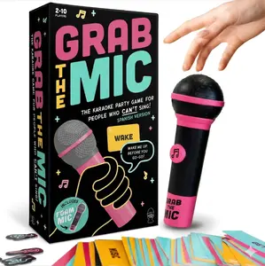 Grab The Mic Karaoke-Style Game with Foam Microphone 125 Word Cards Game Board Player Tokens & Easy Instructions for Non-Singers Sold by Lucky Egg US