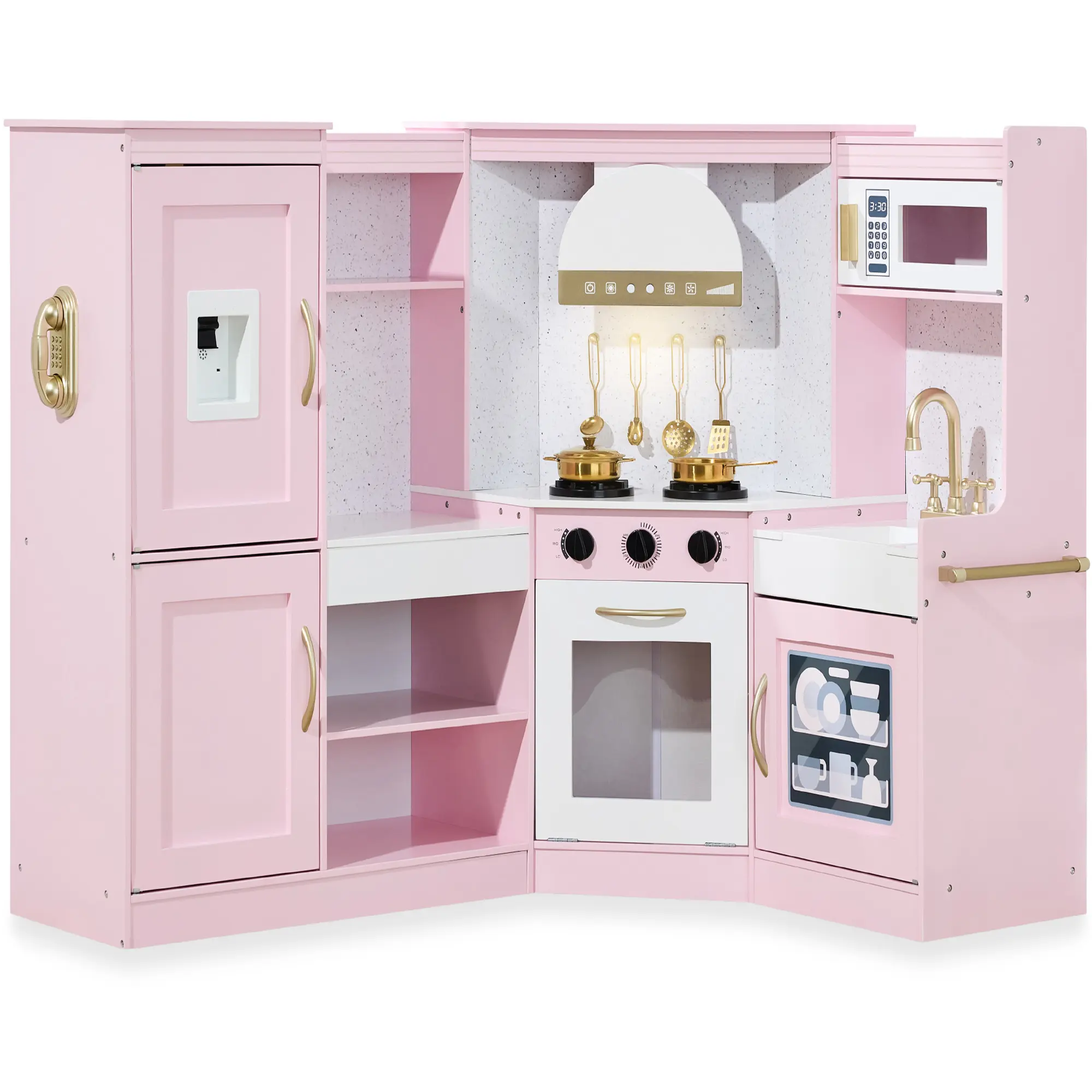 Best Choice Products Pretend Play Corner Kitchen, Interactive Wooden Kids Set w/ Lights & Sounds Best Choice Products Pretend Play Corner Kitchen, Interactive Wooden Kids Set w/ Lights & Sounds