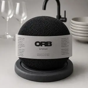 ORB Sponge | Premium Kitchen Sponge with Stone Drying Base | Non-Scratch | Odor-Resistant