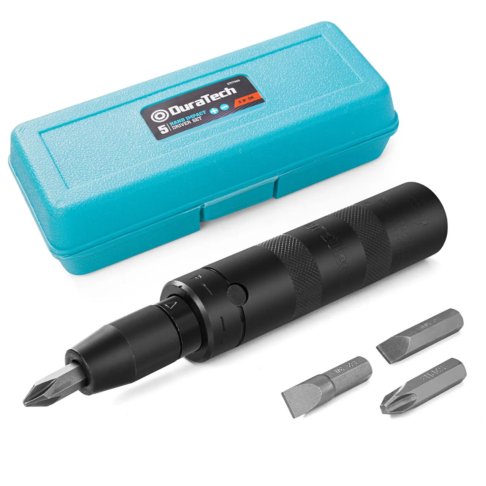 #toolupgrade DURATECH Drive Manual Impact Driver, Reversible Hand Screwdriver Set, with S2 Steel Bits, 5-Piece, for Tighten/Rusted Fasteners, Organized in Storage Case