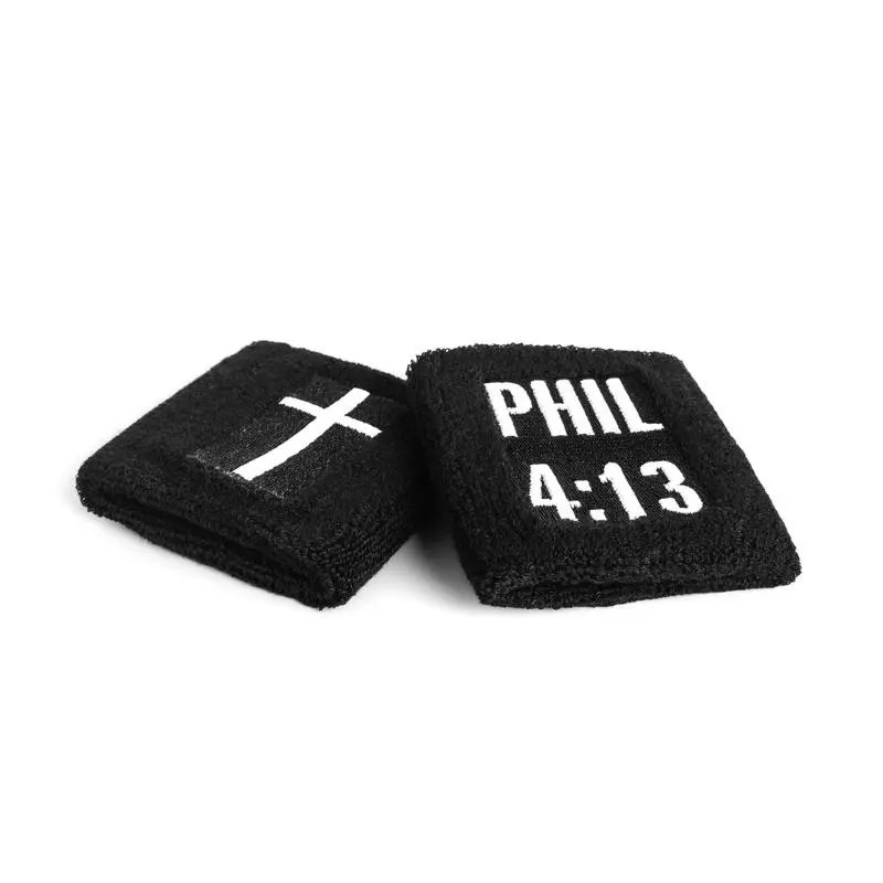 Christian Sports Headband and Wristband Set for Men, 3-Piece Sweat Wicking Bands with Embroidered Cross & PHIL 4:13, 1 Size for Soccer & Training, Sweat Wicking Headband, Soccer Edit, Sport Headband
