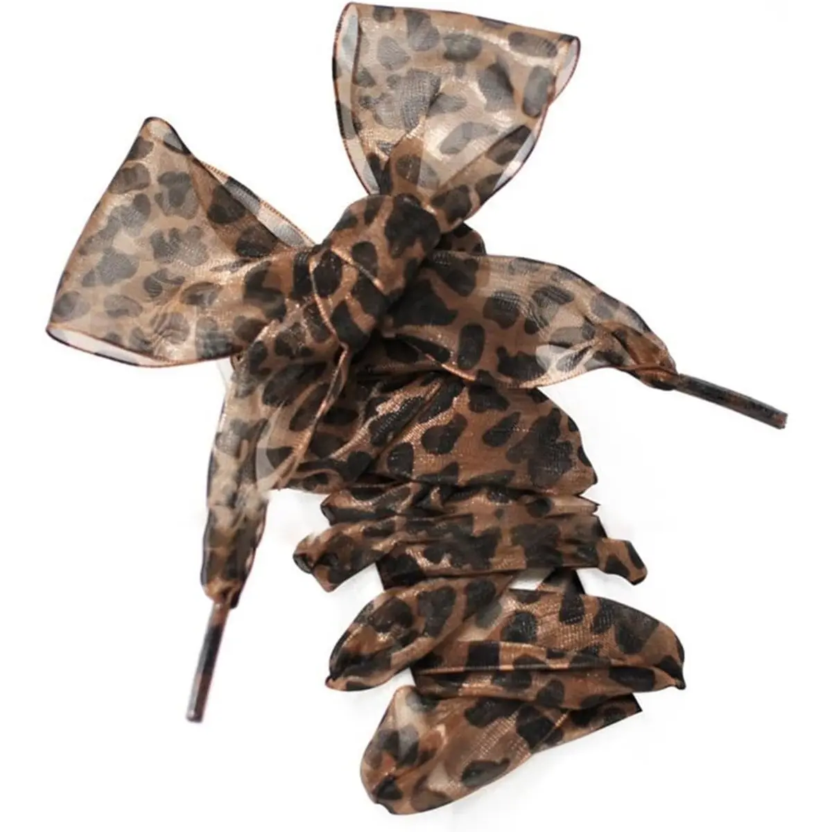 1 pair of long, leopard print shoelaces, Shoe Accessories, Footwear lace, lace ribbons for women, flat silk satin shoe lacing set, animal-themed party decoration strings, DIY bow silk ribbons suitable for shoe decoration, bag packaging, themed parties