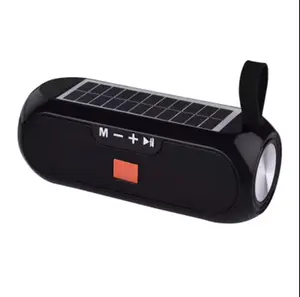 Portable Wireless Solar-Powered Bluetooth Speakers - Compact, Versatile Audio Device with USB Charging, Stereo Sound, FM Radio, Rechargeable for Outdoor Activities, Home Use