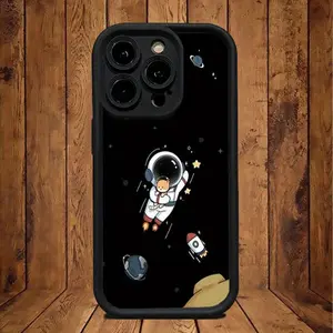 Very Creative Cartoon Astronaut Design Pattern Phone Case, TPU Material, Anti-Slip and Shockproof, Compatible with iPhone 17 AIR 17/16/15/14/13/12/11 PRO PROMAX X XS E PLUS, T718