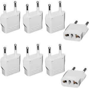 US to Europe Plug Adapter - European Travel Plug Adapter,Type C Wall Plug Power Converter for Europe,White,8 Pack