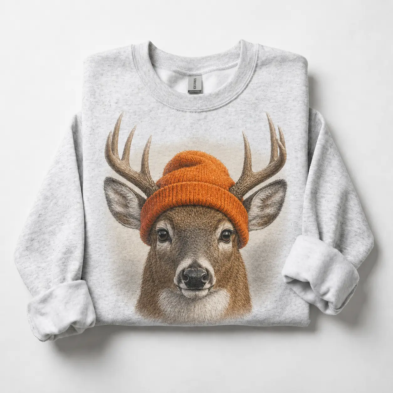 Vintage Whitetail Deer Forest Sweatshirt - Rustic Wildlife Country Crewneck Pullover for Men Women