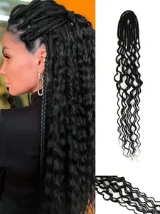 24-Inch Synthetic Braided Hair Extensions, Dual-Ended Natural Curly Boho Braid Hair, Multiple Colors, Perfect for Daily Use and Parties