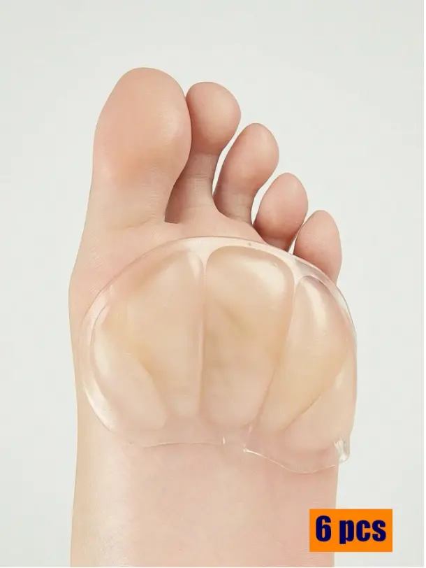 Ball Of Foot Cushions, 6 Pcs Silicone Self-Adhesive Metatarsal Pads.Non-SlipForefoot Insole,Comfortable High Heelnserts,Forefoot Cushions, Foot Sole Protection Pad,Soft Gel Lnsole Pads For Women Men