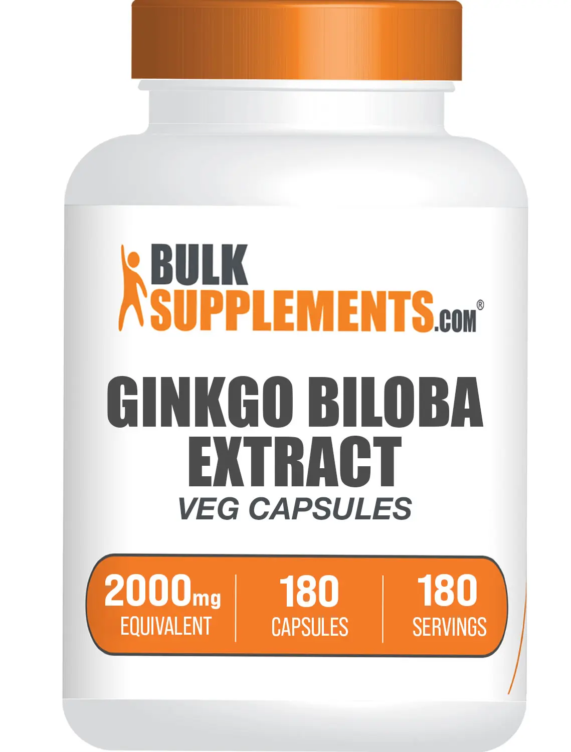 BulkSupplements Ginkgo Biloba Extract Capsules - Edible - Natural Antioxidants - Ginkgo Capsule - 180 Capsules - 2000mg per Serving
