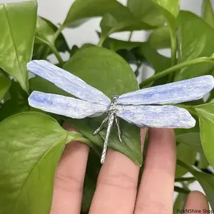 Natural Blue Kyanite Dragonfly Figurine - Crystals Healing Stone, Reiki Chakra Mineral Craft, Home Decor Spiritual Gift Accessory