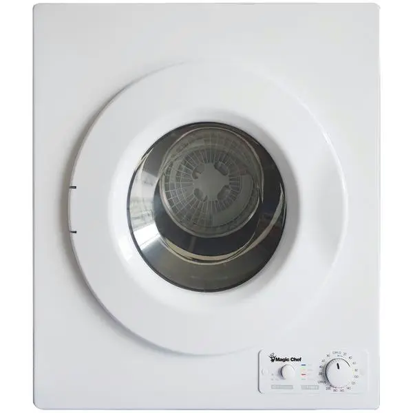 Magic Chef Dryer Machine - 2.6 Cu-ft Compact Portable Dryer with Stainless Steel Drum, Wall Mountable, PTC Heating Element, 110V/60Hz, White (MCSCDRY1S) for Sports & Outdoor Cycling Leisure Use