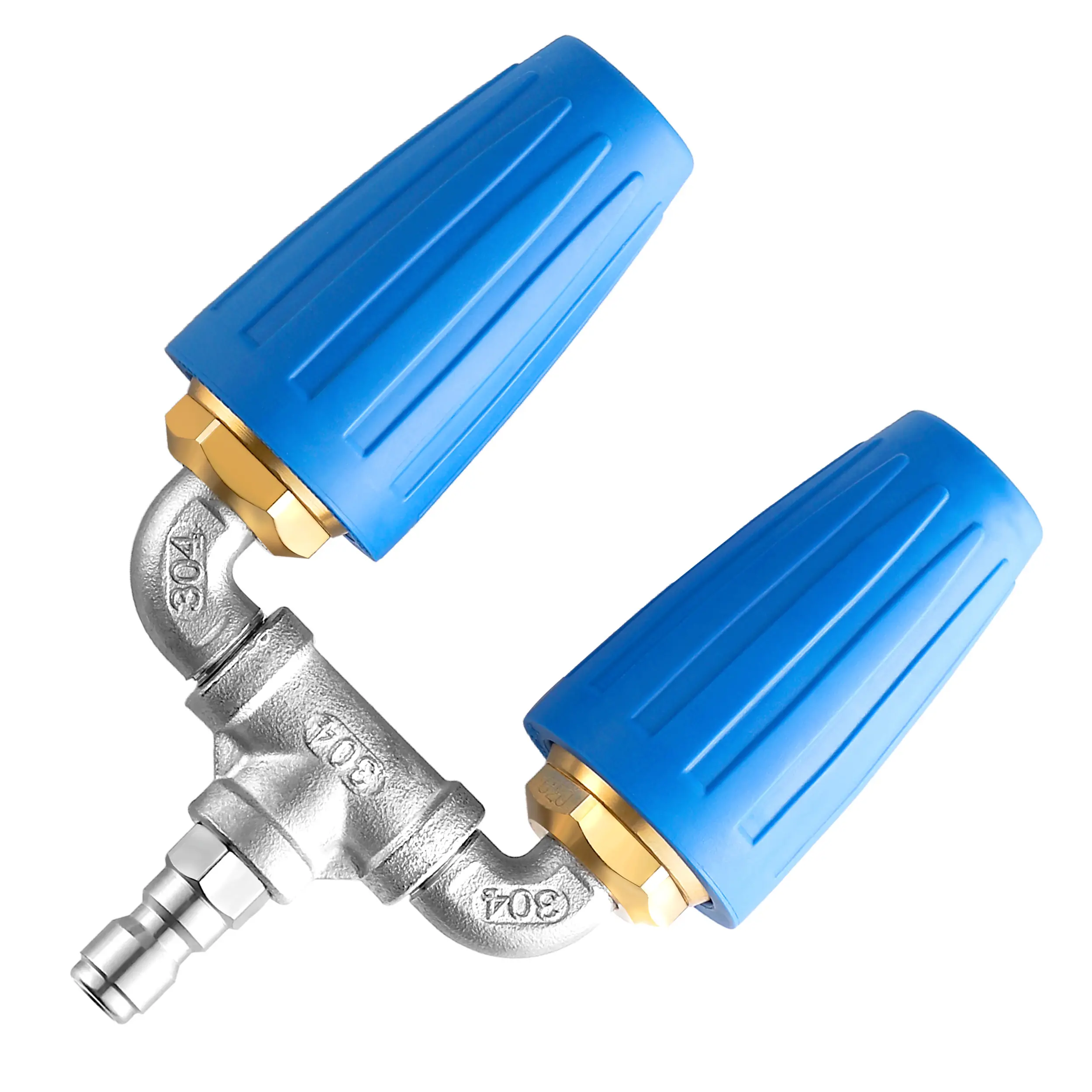 EASYBRO High Performance Dual Turbo Pressure Washer Nozzle - 1/4"-Quick Connect, 360°-Rotating Tip, 2.0 Orifice, 4000 PSI, 4-6 GPM, Corrosion Resistant Sprayer for Vehicles, Debris Removal, Decks, Driveways, Walls, Vehicle Accessories