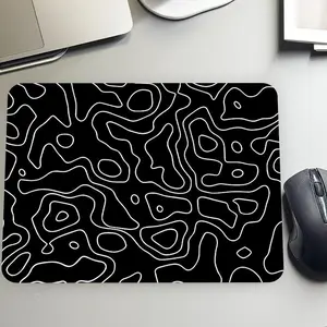 Abstract Wavy Line Pattern Mouse Pad, Rectangular Glass Mouse Pad, Aesthetic Waterproof Washable Smooth Hard Desk Mat for Gaming & Office, Desk Accessories