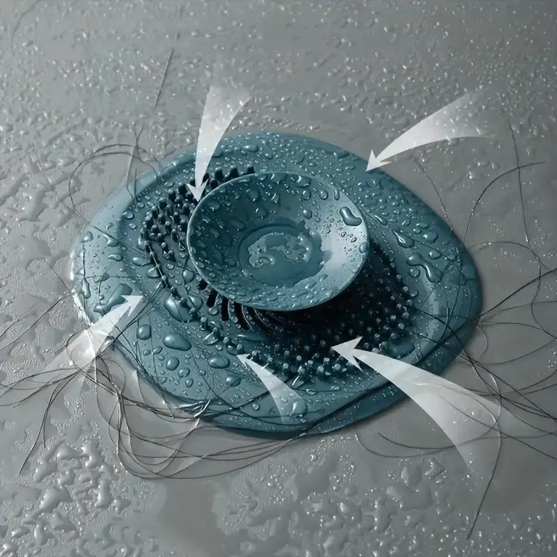 Silicone Sink Drain Hair Catcher, 1/2 Counts Press Type Kitchen Sink Drain Filter, Anti-clogging Hair Stopper, Bathroom Gadgets, Bathroom Accessories,