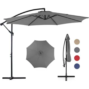 9/10ft Outdoor Patio Umbrella with 8 Ribs, 73.2 Sq.ft Shade, Adjustable Angle & Ventilation