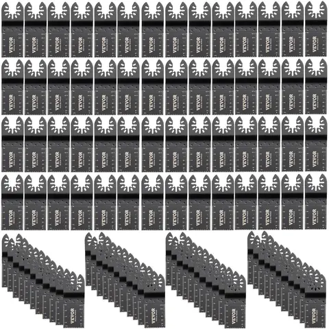 【summerfinds】VEVOR 100PCS Oscillating Saw Blades, Quick Release Multitool Blades Kit, HCS Tool Blades for Wood Plastic Metal Nails Bolts, Compatible with Dewalt Dremel Fein Worx Bosch Makita Milwaukee