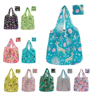 Large Capacity Shopping Bags 10 Pack Reusable and Foldable Grocery Bags Set with Handle Design Waterproof Tote Bags Eco-Friendly for Outdoor Travel Food Grocery Storage