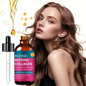 ROZINO Hair Serum with Biotin & Collagen 20000MCG Comb Ned Hair Nutrient Solution for Superior Absorption 30ml Hydrolyzed Collagen